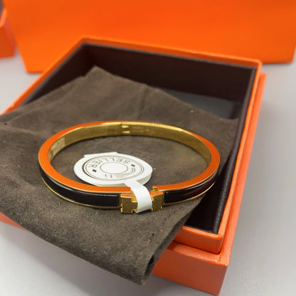 [Leaves]CLASSIC HM CLIC BLACK 8MM ENAMEL BRACELET