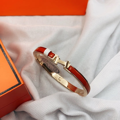 [Leaves]CLASSIC HM CLIC RED 8MM ENAMEL BRACELET
