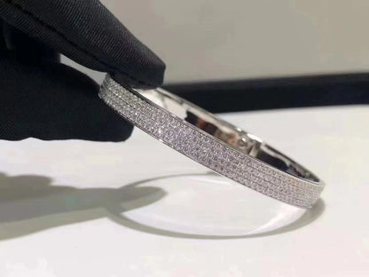 [Leaves]HM KELLY BRACELET IN SILVER AND FULL PAVE DIAMOND