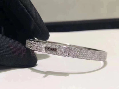 [Leaves]HM KELLY BRACELET IN SILVER AND FULL PAVE DIAMOND