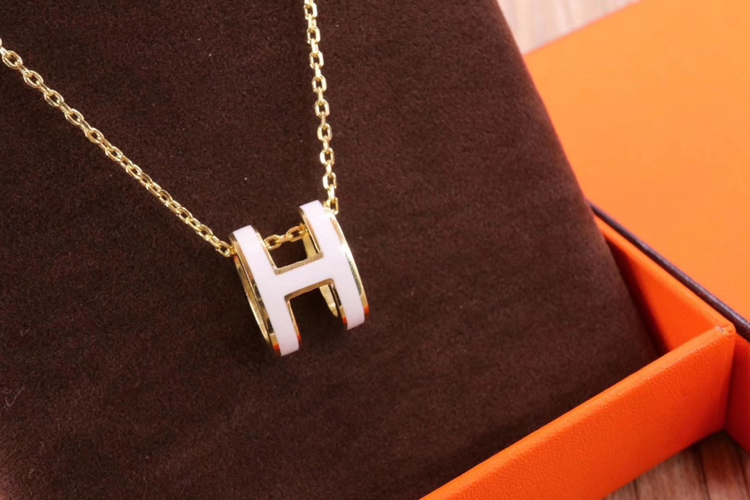 [Leaves]HM CLIC YELLOW ENAMEL GOLD NECKLACE