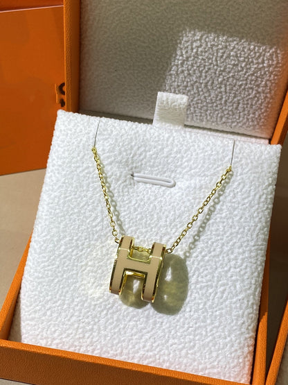 [Leaves]HM CLIC YELLOW ENAMEL GOLD NECKLACE