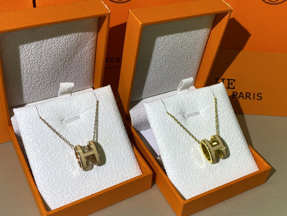[Leaves]HM CLIC YELLOW ENAMEL GOLD NECKLACE