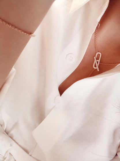 [Leaves]HM FIRE PIG NOSE NECKLACE TRENDY STREET