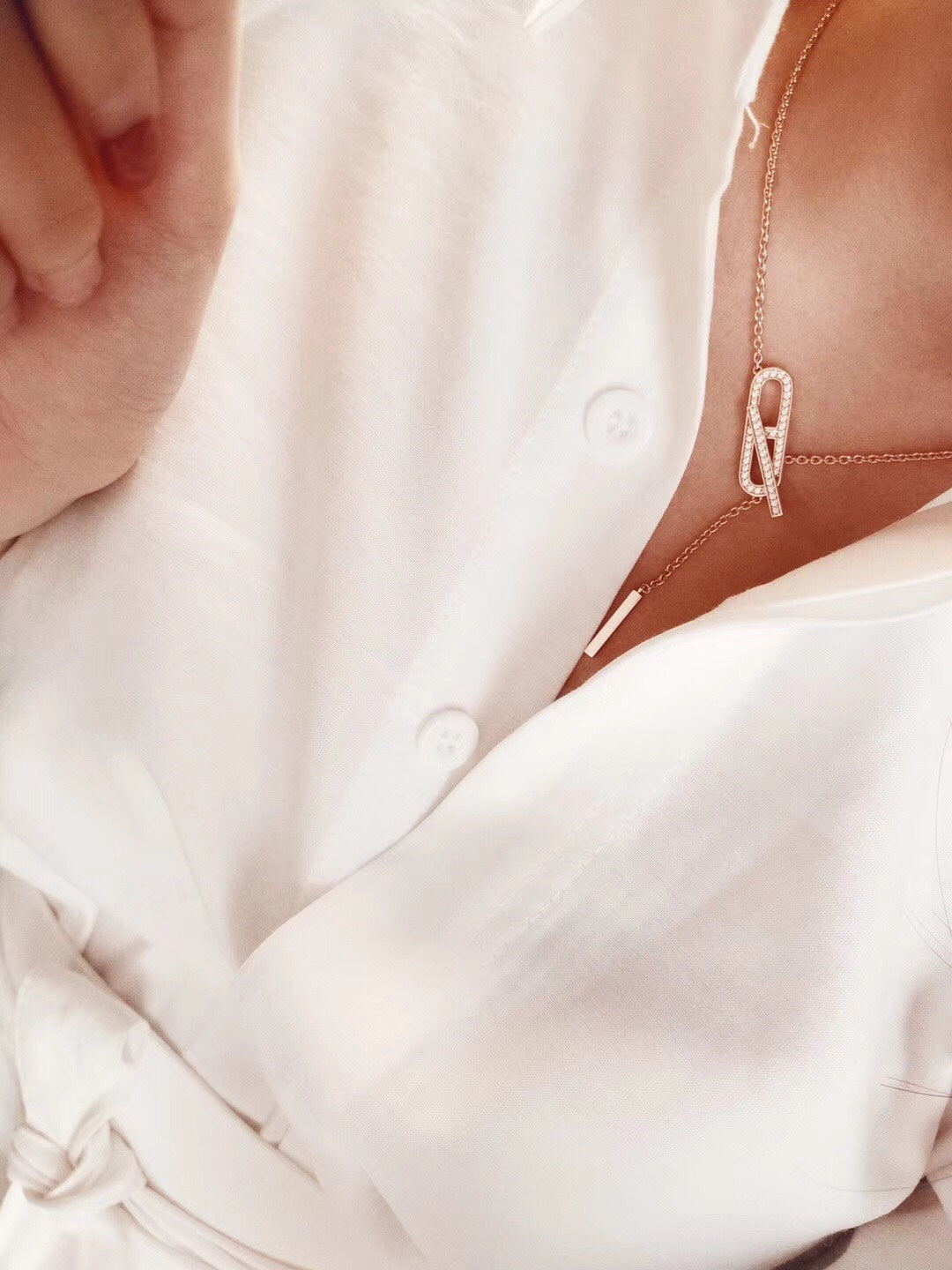 [Leaves]HM FIRE PIG NOSE NECKLACE TRENDY STREET