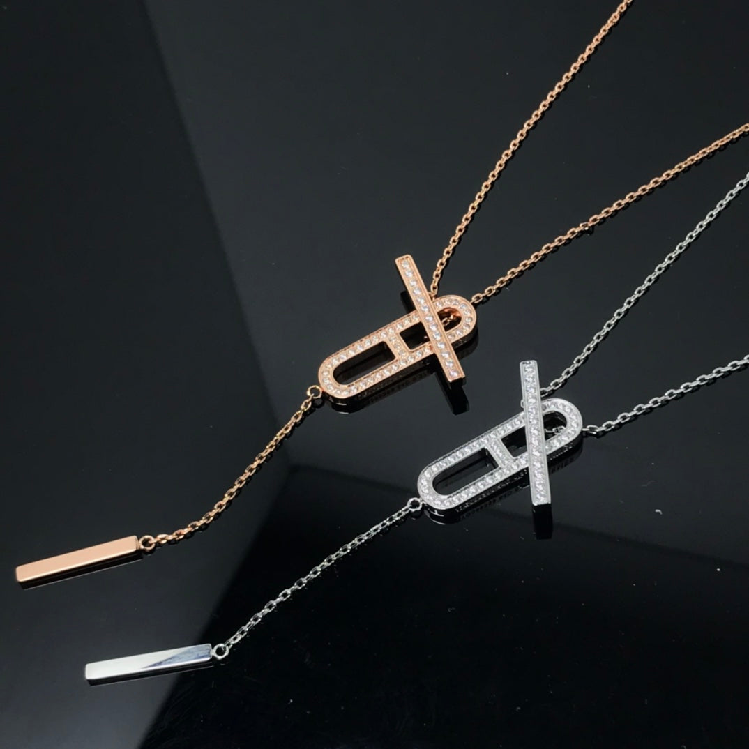 [Leaves]HM NECKLACE PLATINUM ROSE GOLD DIAMOND