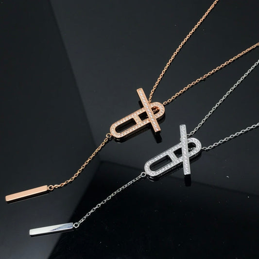[Leaves]HM NECKLACE PLATINUM ROSE GOLD DIAMOND