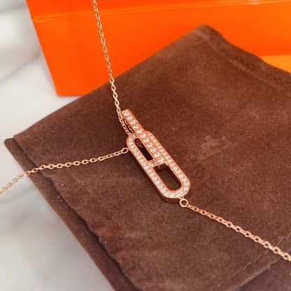 [Leaves]HM NECKLACE PLATINUM ROSE GOLD DIAMOND