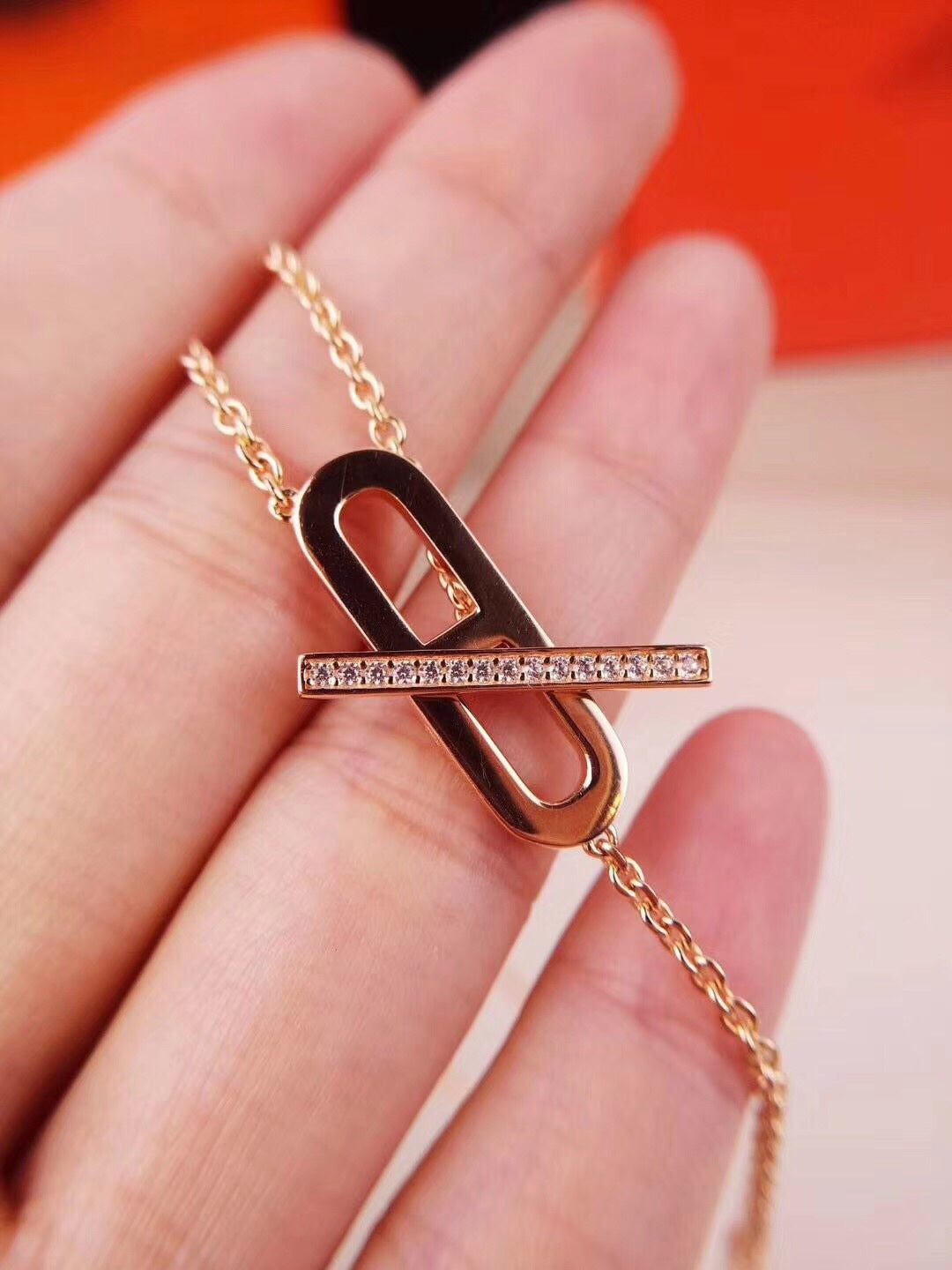 [Leaves]HM NECKLACE PLATINUM ROSE GOLD DIAMOND