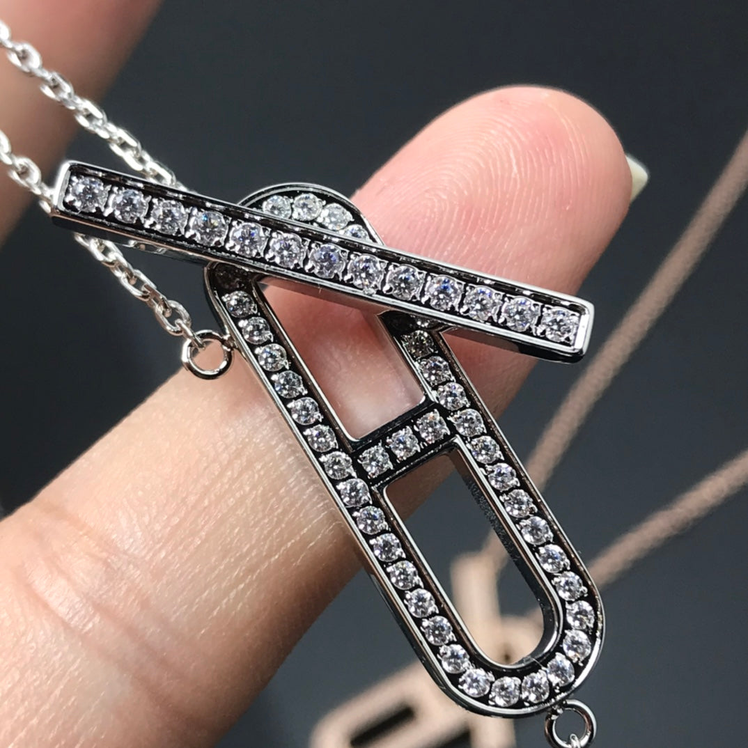 [Leaves]HM NECKLACE PLATINUM ROSE GOLD DIAMOND