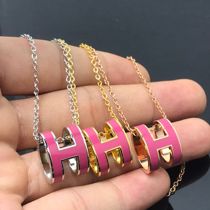 [Leaves]H NECKLACE PINK