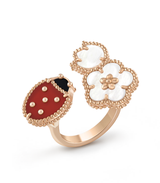 [Leaves]LUCKY 3 MOTIF ROSE GOLD RING