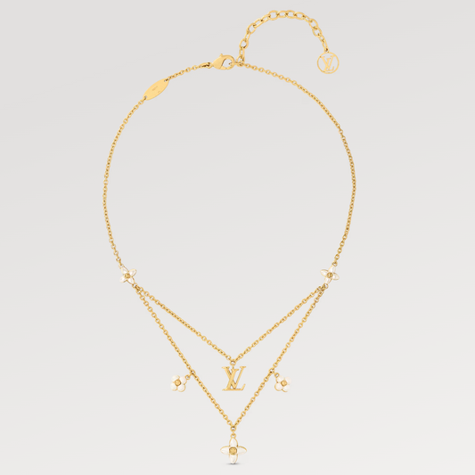 [Leaves]FLOWERGRAM GOLD MOP DOUBLE ROW NECKLACE