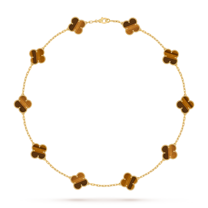 [Leaves]CLASSIC LUCKY 10-MOTIF CLOVER NECKLACE GOLD COLLECTION