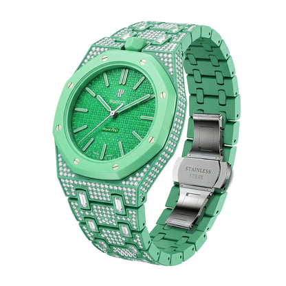 [Leaves]Royal Oak Pop Exclusive Bioceramic Case & Bioceramic Strap Full Diamond