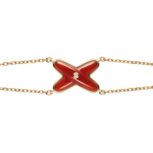[Leaves]JEUX BRACELET CARNELIAN ROSE GOLD 1 DIAMOND