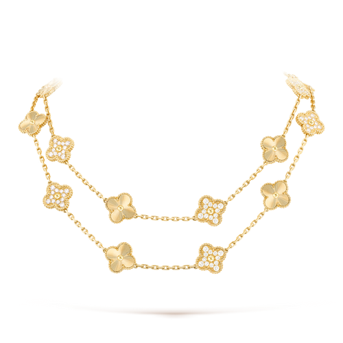 [Leaves]CLOVER 20 MOTIFS LASER DIAMOND NECKLACE