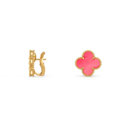 [Leaves]15MM CLOVER FLOWER STUD EARRINGS GOLD COLLECTION