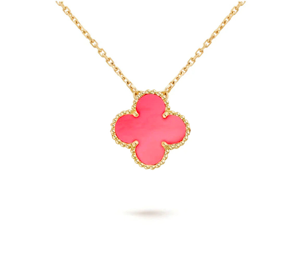 [Leaves]15MM CLOVER FLOWER PENDANT NECKLACE COLLECTION