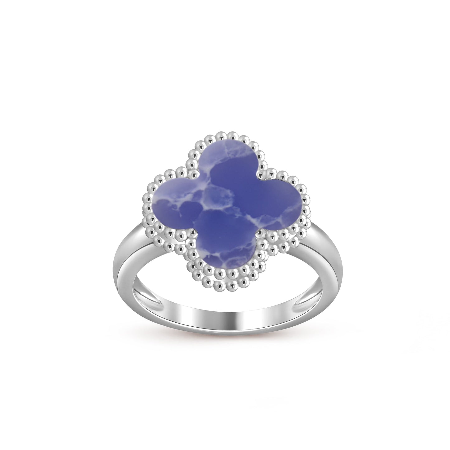 [Leaves]LUCKY CLOVER VINTAGE WHITE GOLD RING COLLECTION
