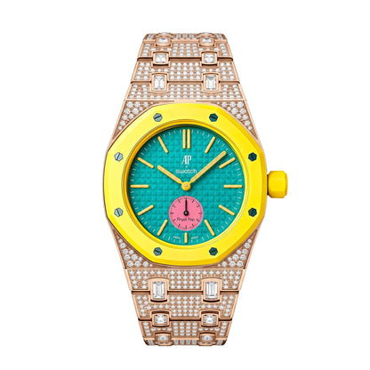 [Leaves]Royal Oak Pop Exclusive Bioceramic Case & Bioceramic Strap Full Diamond
