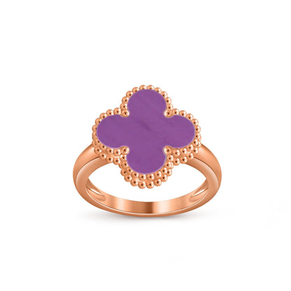 [Leaves]LUCKY CLOVER VINTAGE ROSE GOLD RING COLLECTION