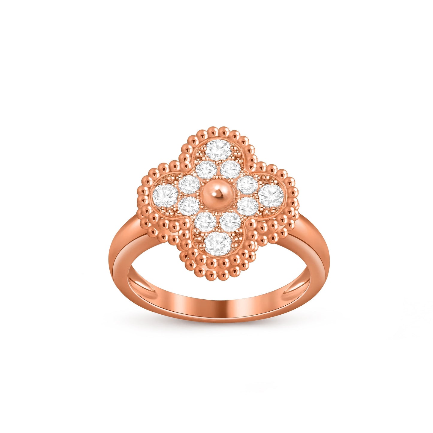 [Leaves]LUCKY CLOVER VINTAGE ROSE GOLD RING COLLECTION