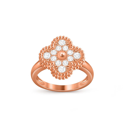 [Leaves]LUCKY CLOVER VINTAGE ROSE GOLD RING COLLECTION