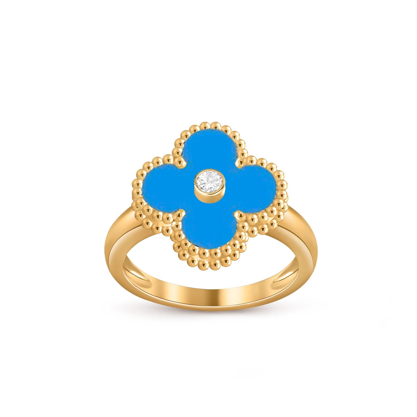 [Leaves]LUCKY CLOVER DIAMOND-ACCENT GOLD RING COLLECTION