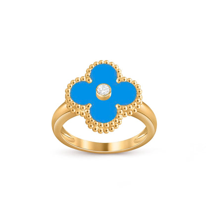 [Leaves]LUCKY CLOVER DIAMOND-ACCENT GOLD RING COLLECTION