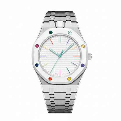 [Leaves]OAK POP EXCLUSIVE SILVER STEEL STRAP