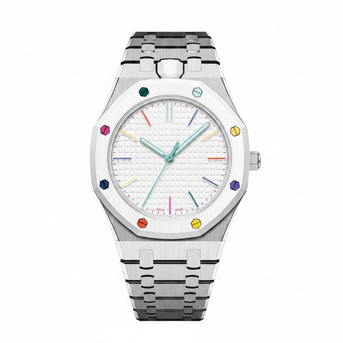 [Leaves]OAK POP EXCLUSIVE SILVER STEEL STRAP
