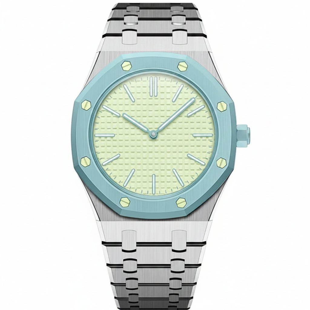 [Leaves]OAK POP EXCLUSIVE SILVER STEEL STRAP