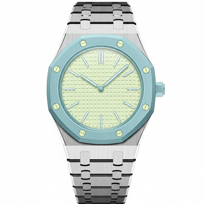 [Leaves]OAK POP EXCLUSIVE SILVER STEEL STRAP