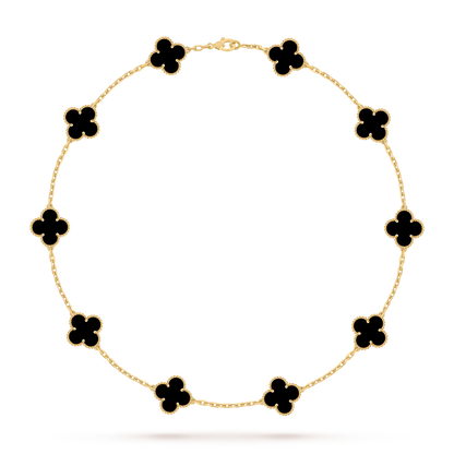 [Leaves]CLASSIC LUCKY 10-MOTIF CLOVER NECKLACE GOLD COLLECTION