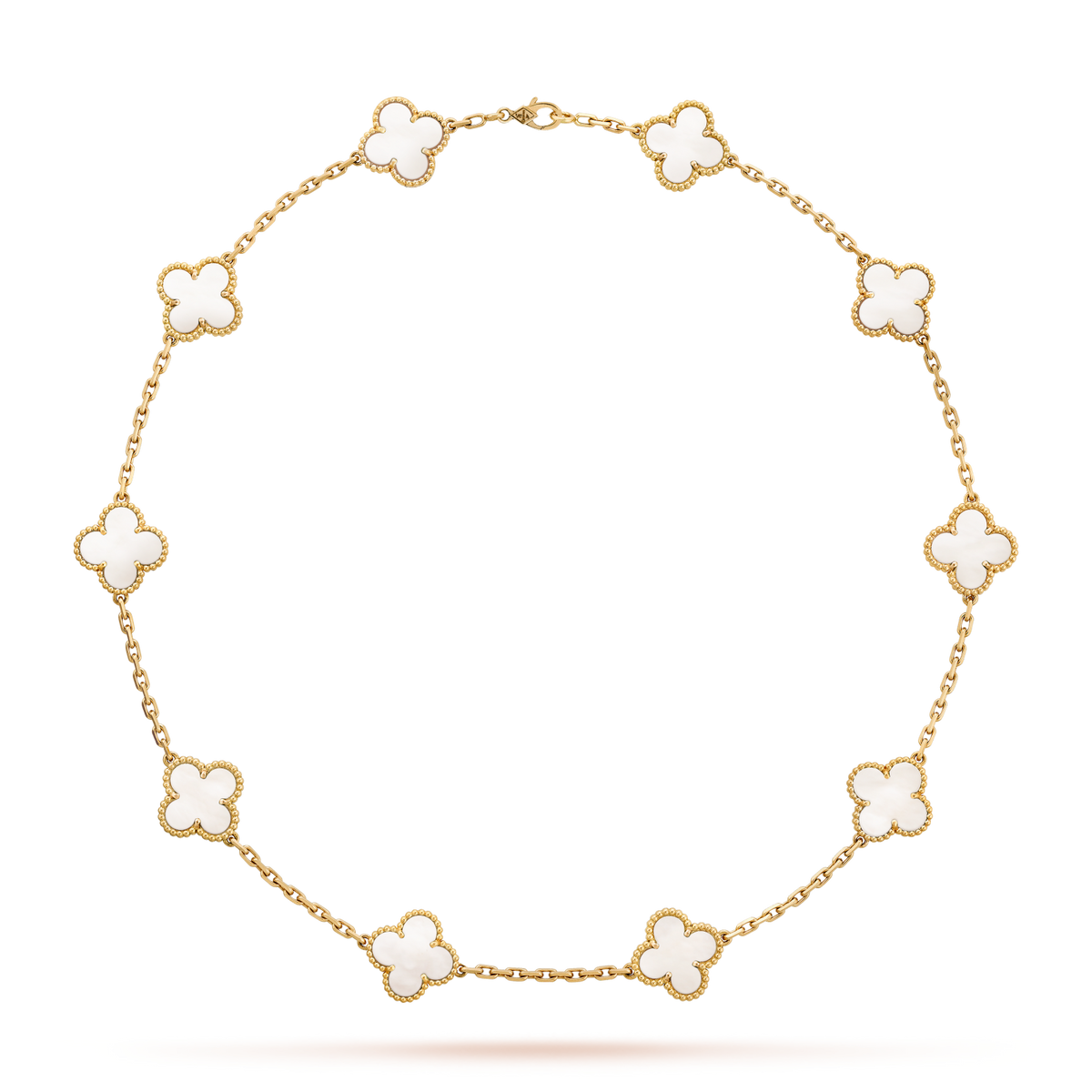 [Leaves]CLOVER 10 MOTIFS WHITE MOTHER OF PEARL NECKLACE