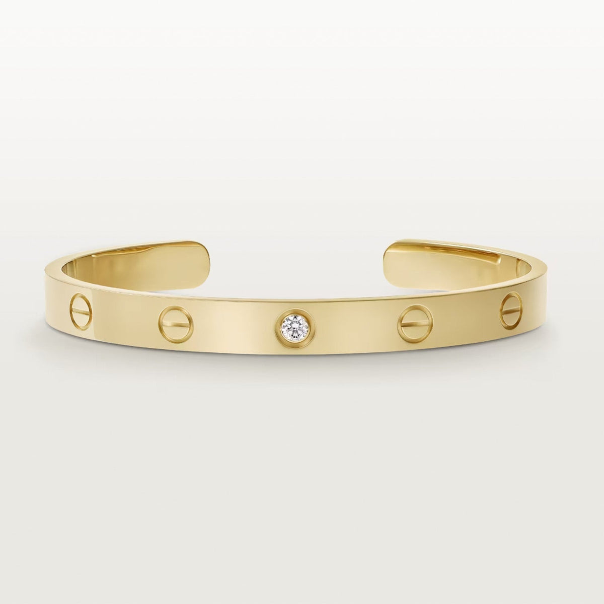 [Leaves]LOVE BRACELET 6.1MM 1 DIAMOND OPEN CUFF