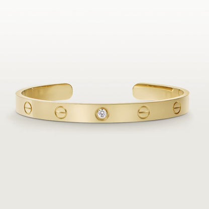 [Leaves]LOVE BRACELET 6.1MM 1 DIAMOND OPEN CUFF