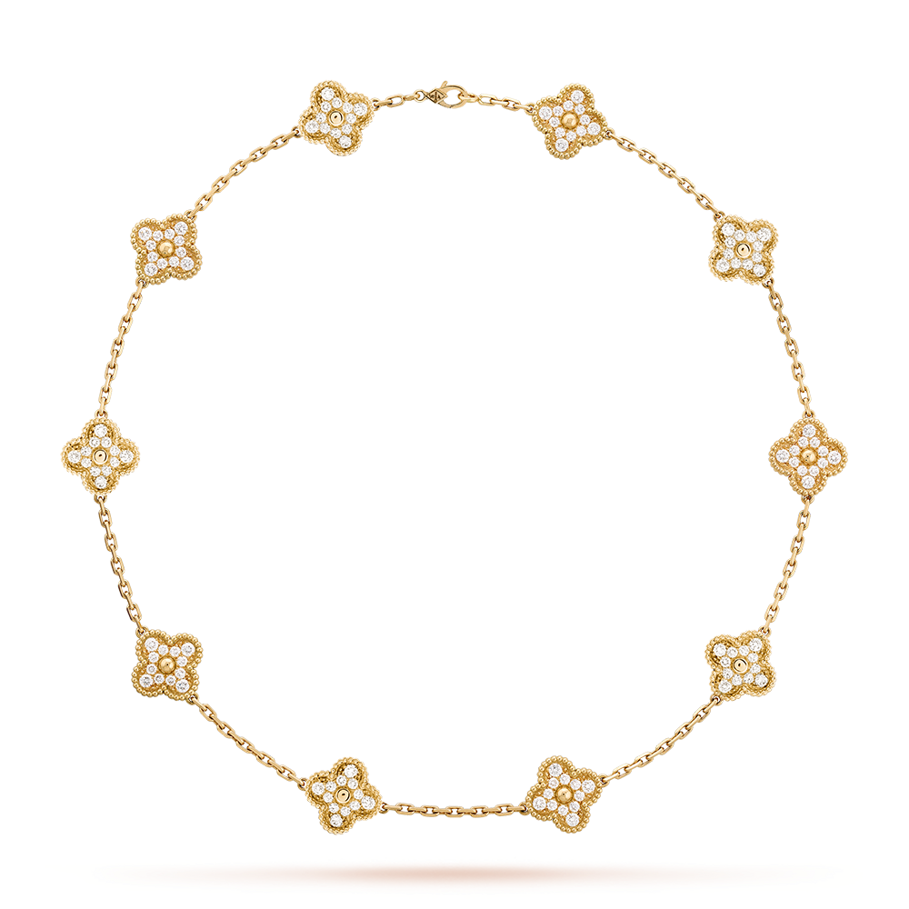 [Leaves]CLOVER 10 MOTIFS DIAMOND NECKLACE