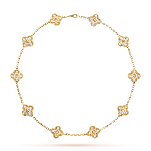[Leaves]CLOVER 10 MOTIFS DIAMOND NECKLACE