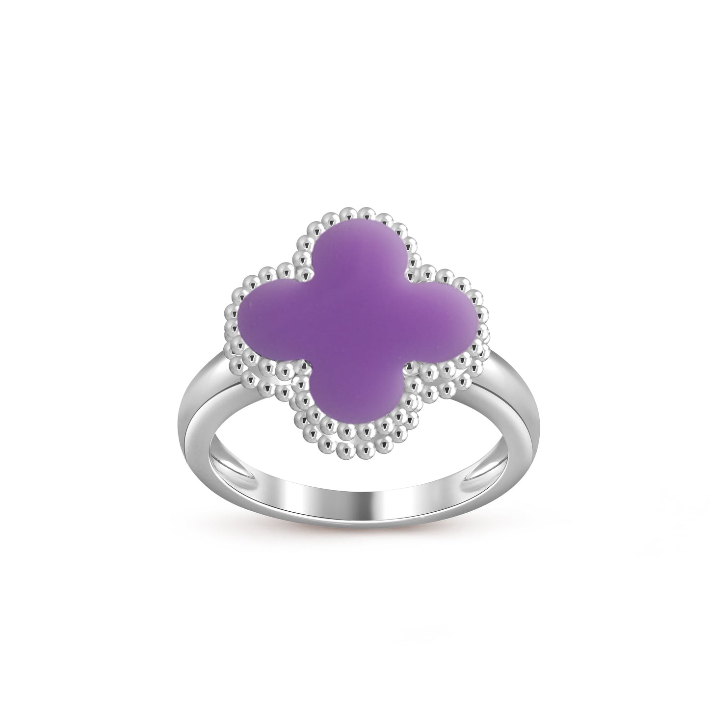 [Leaves]LUCKY CLOVER VINTAGE WHITE GOLD RING COLLECTION