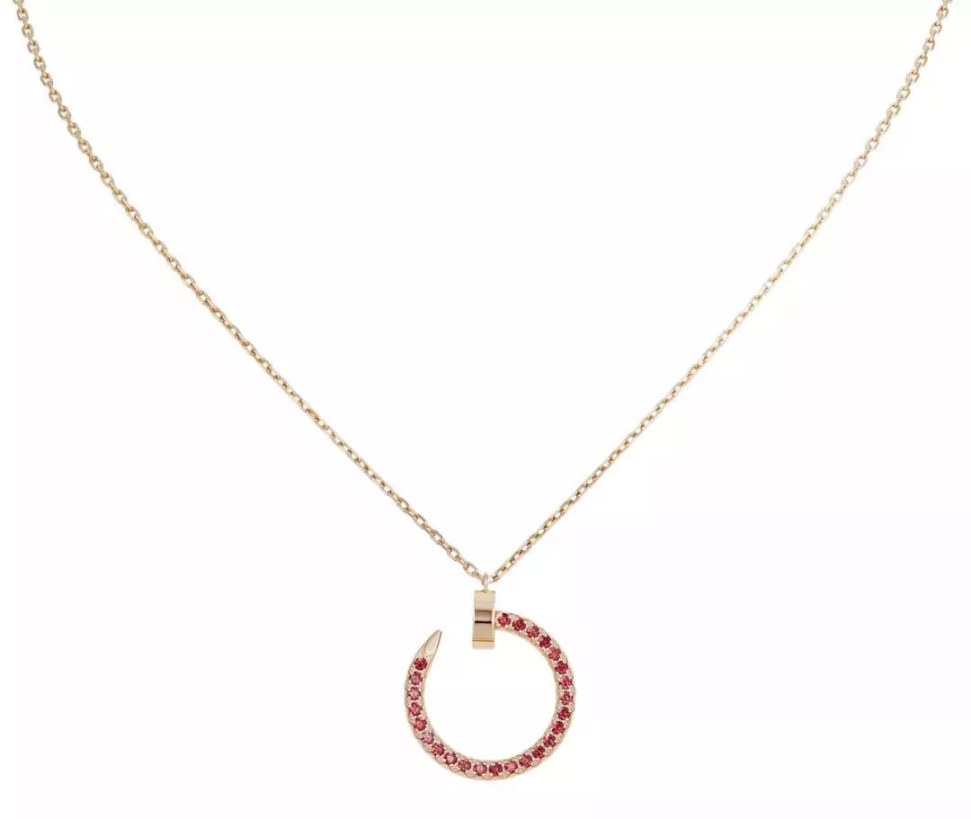 [Leaves]JUSTE NECKLACE GOLD RED DIAMONDS