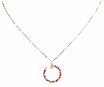 [Leaves]JUSTE NECKLACE GOLD RED DIAMONDS