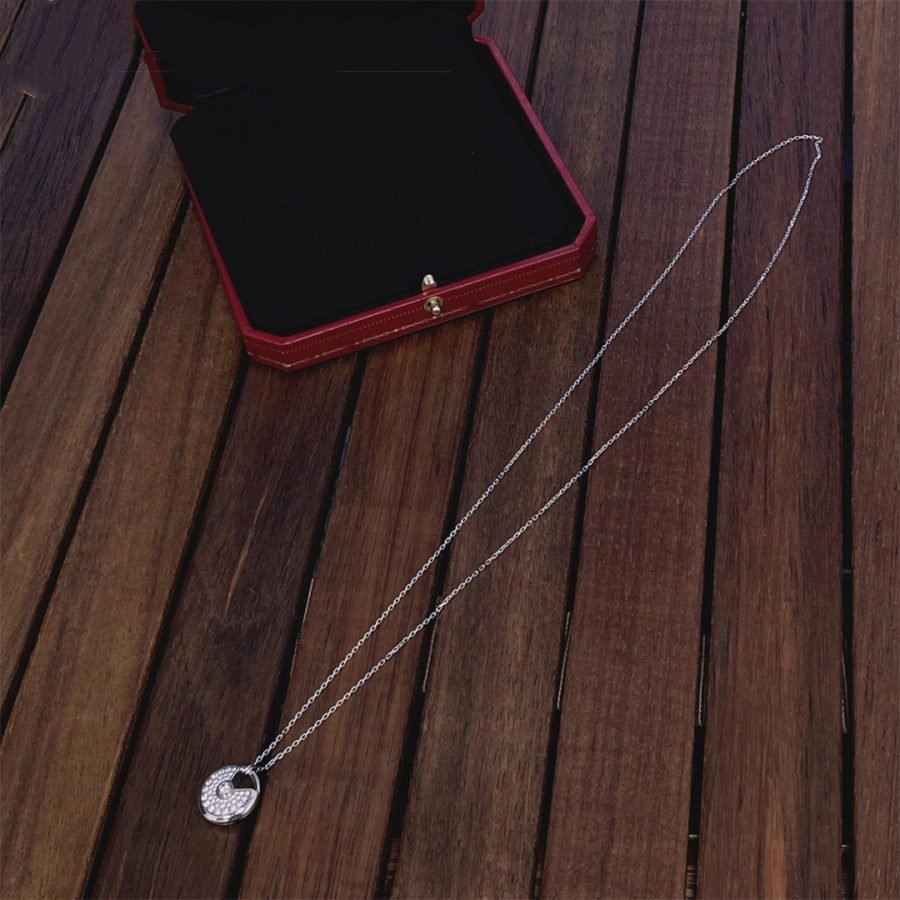 [Leaves]AMULETTE SILVER FULL DIAMOND NECKLACE