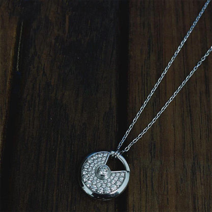 [Leaves]AMULETTE SILVER FULL DIAMOND NECKLACE