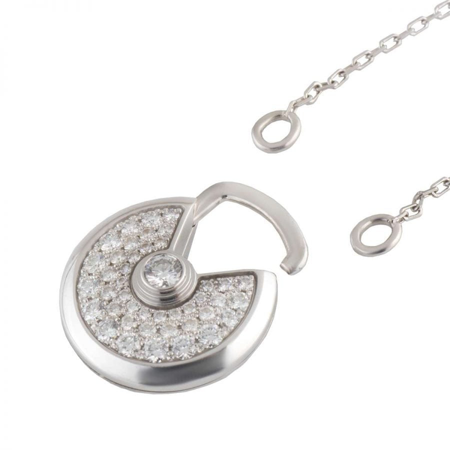 [Leaves]AMULETTE SILVER FULL DIAMOND NECKLACE