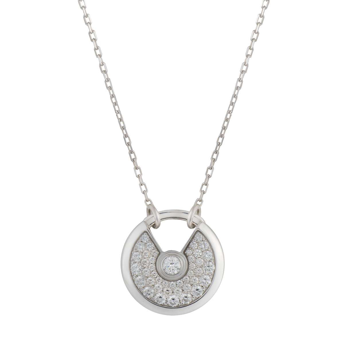 [Leaves]AMULETTE SILVER FULL DIAMOND NECKLACE