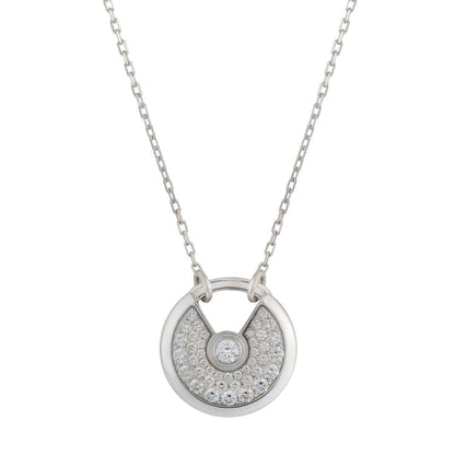[Leaves]AMULETTE SILVER FULL DIAMOND NECKLACE