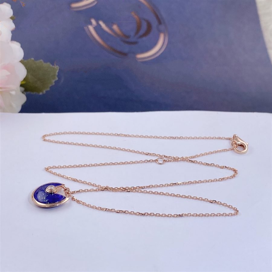 [Leaves]AMULETTE ROSE GOLD AGATE NECKLACE