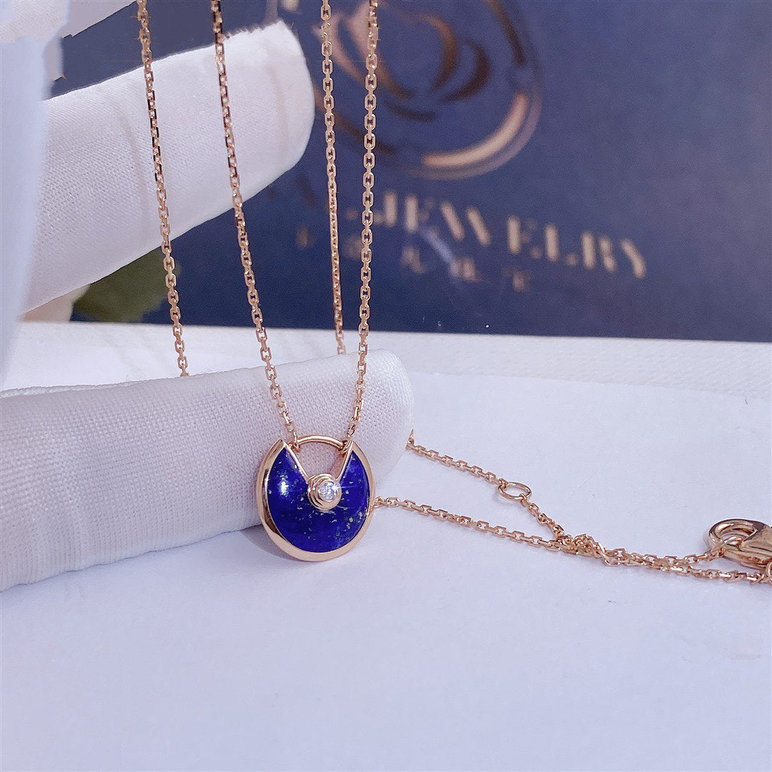 [Leaves]AMULETTE ROSE GOLD AGATE NECKLACE